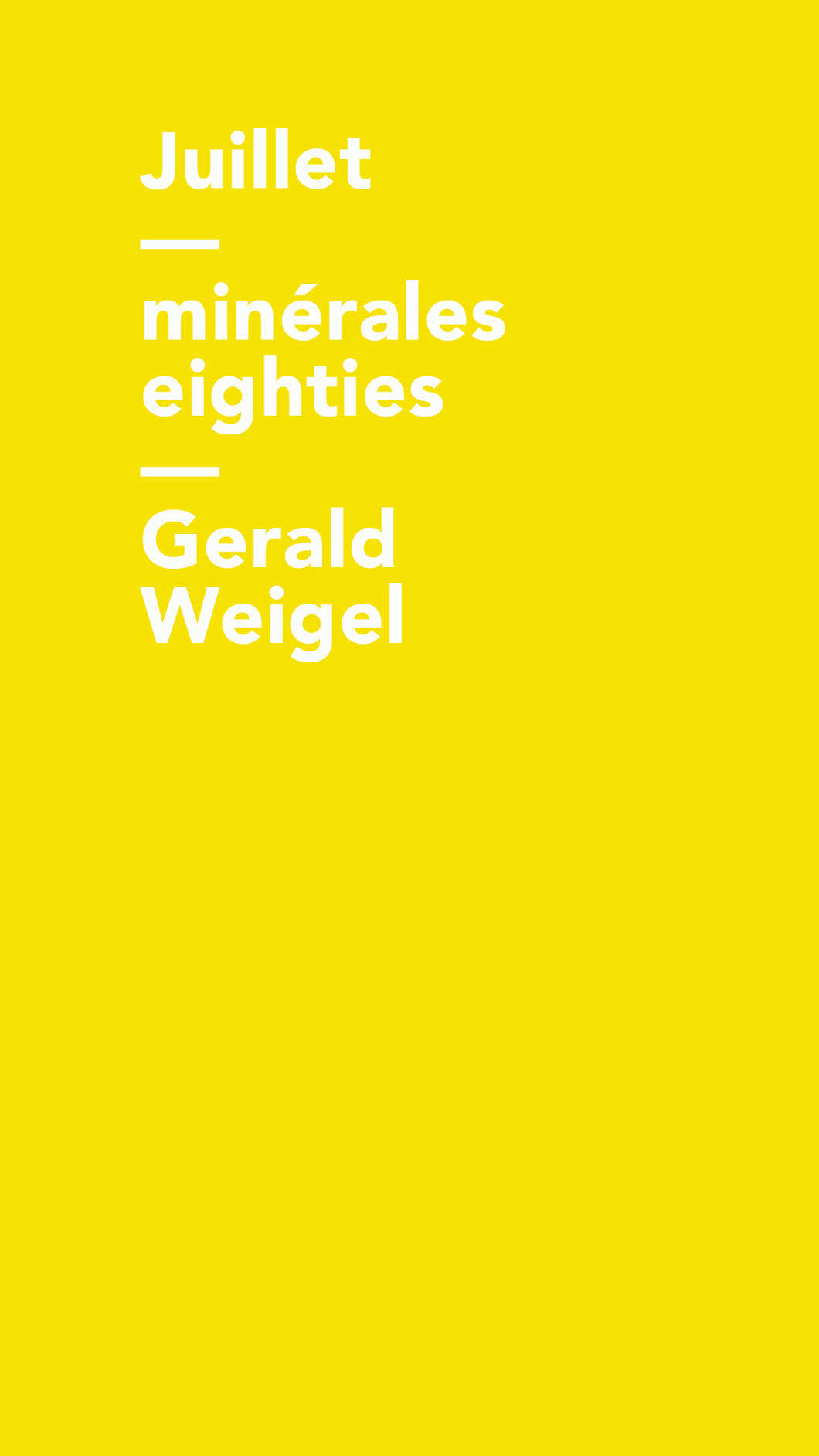 Workshop Gérald Weigel