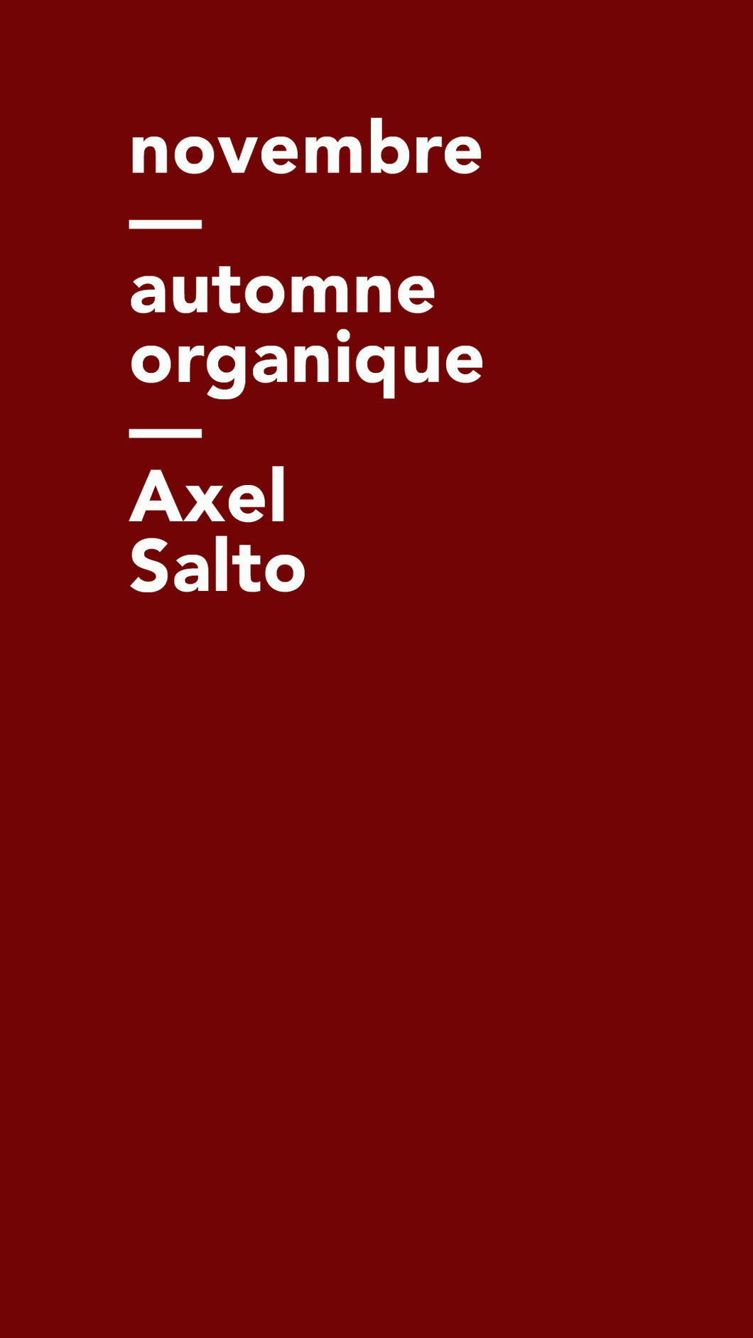 Workshop Axel Salto
